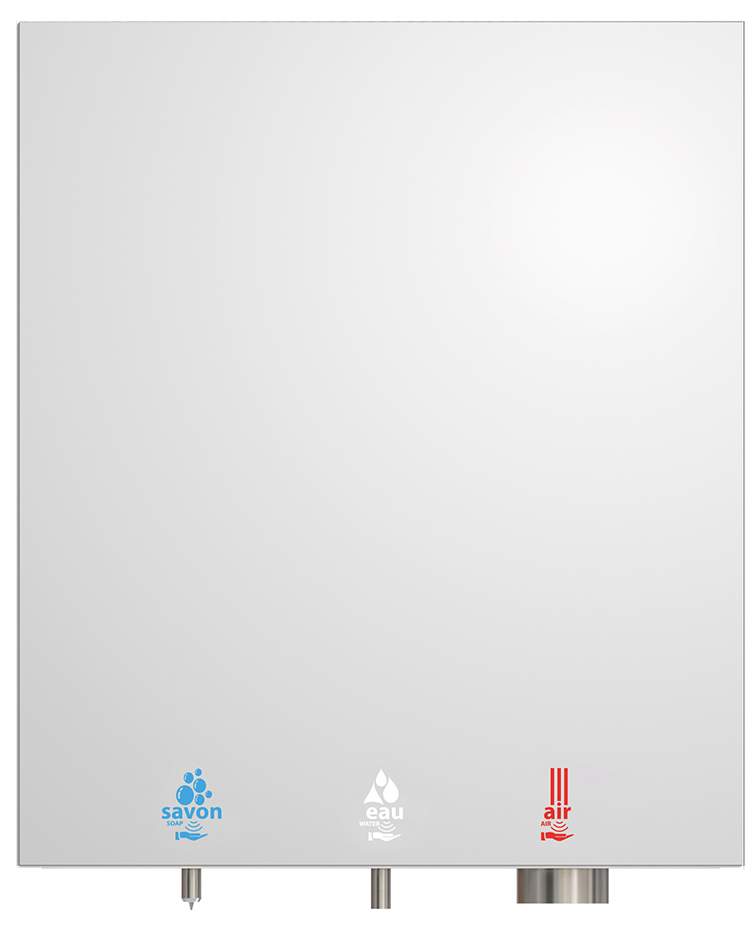 Module HYFLO 4-en-1 miroir Led à éclairage latéral et lavabo Solid Surface 